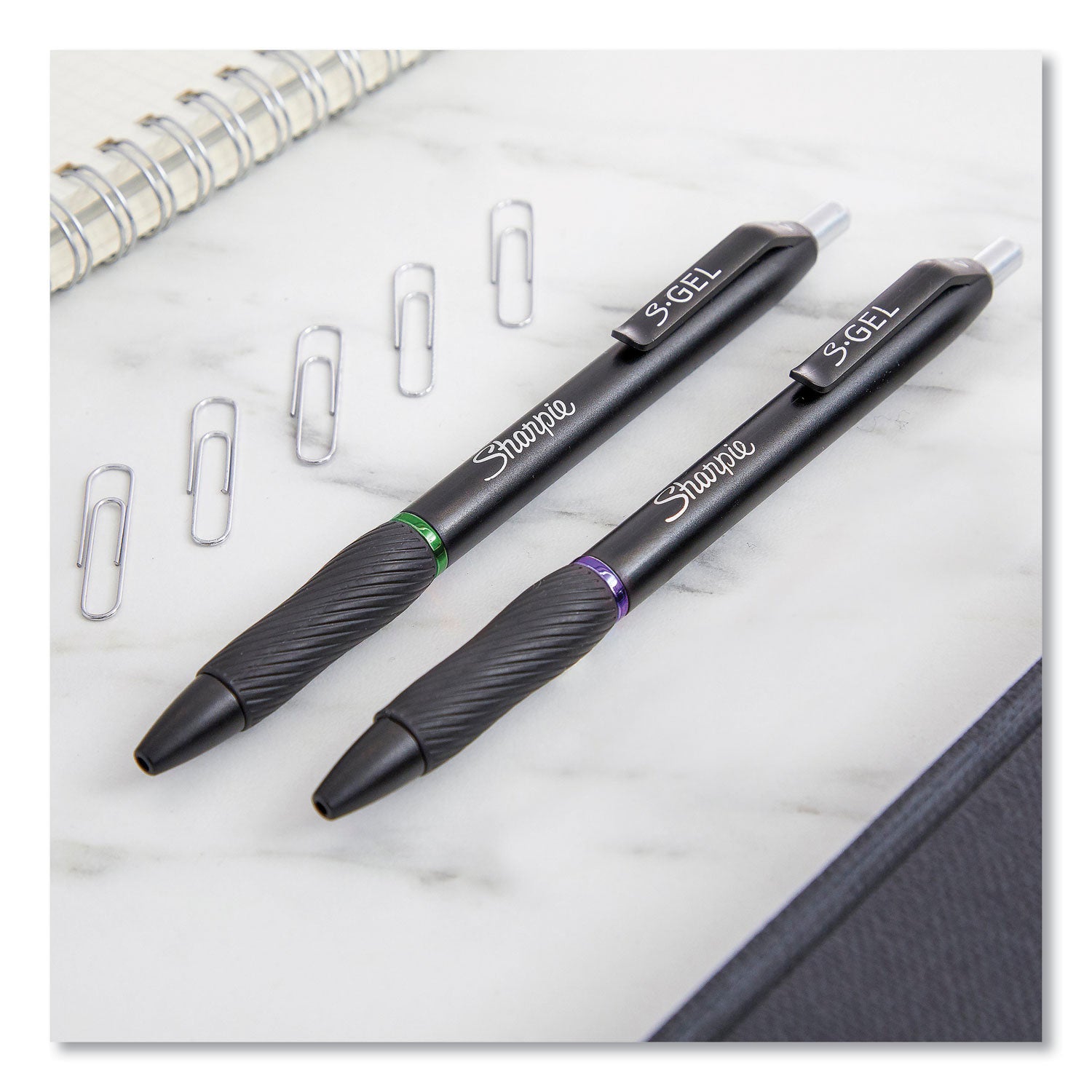 s-gel-high-performance-gel-pen-retractable-medium-07-mm-green-ink-black-barrel-dozen_san2126216 - 5