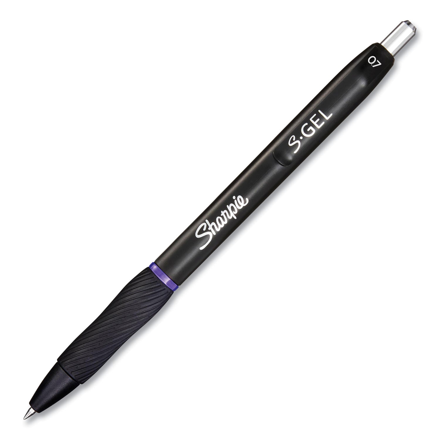 s-gel-high-performance-gel-pen-retractable-medium-07-mm-purple-ink-black-barrel-dozen_san2126235 - 2