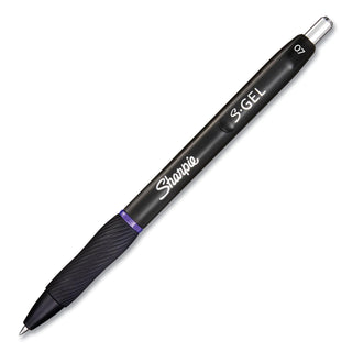 S-Gel High-Performance Gel Pen, Retractable, Medium 0.7 mm, Purple Ink, Black Barrel, Dozen