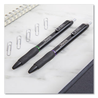 S-Gel High-Performance Gel Pen, Retractable, Medium 0.7 mm, Purple Ink, Black Barrel, Dozen