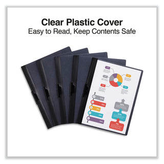 clip-style-report-cover-clip-fastener-85-x-11-clear-black-5-pack_unv20515 - 2