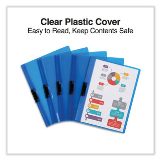 clip-style-report-cover-clip-fastener-85-x-11-clear-blue-5-pack_unv20525 - 2