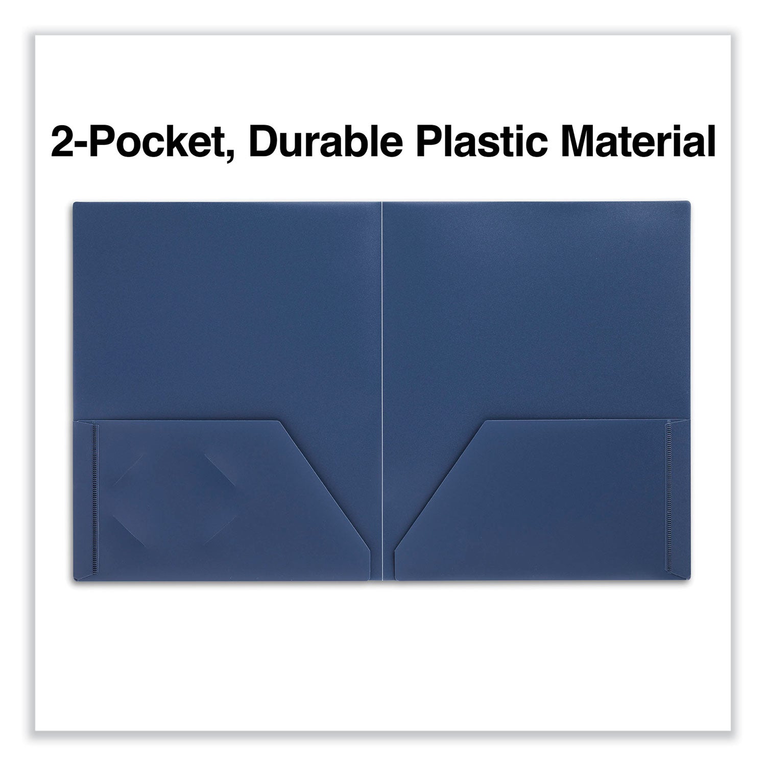 two-pocket-plastic-folders-100-sheet-capacity-11-x-85-navy-blue-10-pack_unv20541 - 2
