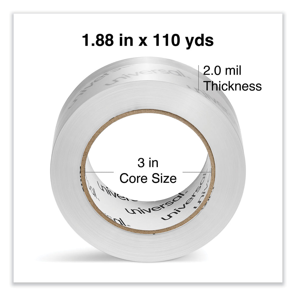 Deluxe General-Purpose Acrylic Box Sealing Tape, 2 mil, 3" Core, 1.88" x 109 yds, Clear, 6/Pack - 