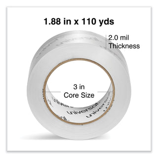 Deluxe General-Purpose Acrylic Box Sealing Tape, 2 mil, 3" Core, 1.88" x 109 yds, Clear, 6/Pack - 