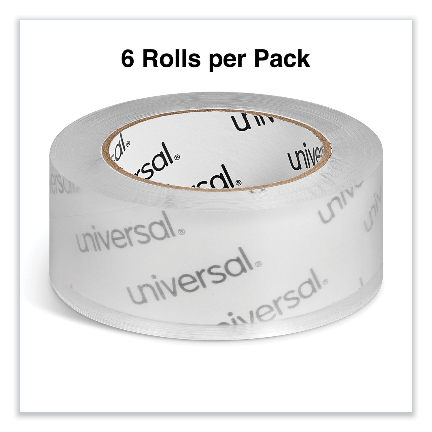 Deluxe General-Purpose Acrylic Box Sealing Tape, 2 mil, 3" Core, 1.88" x 109 yds, Clear, 6/Pack - 
