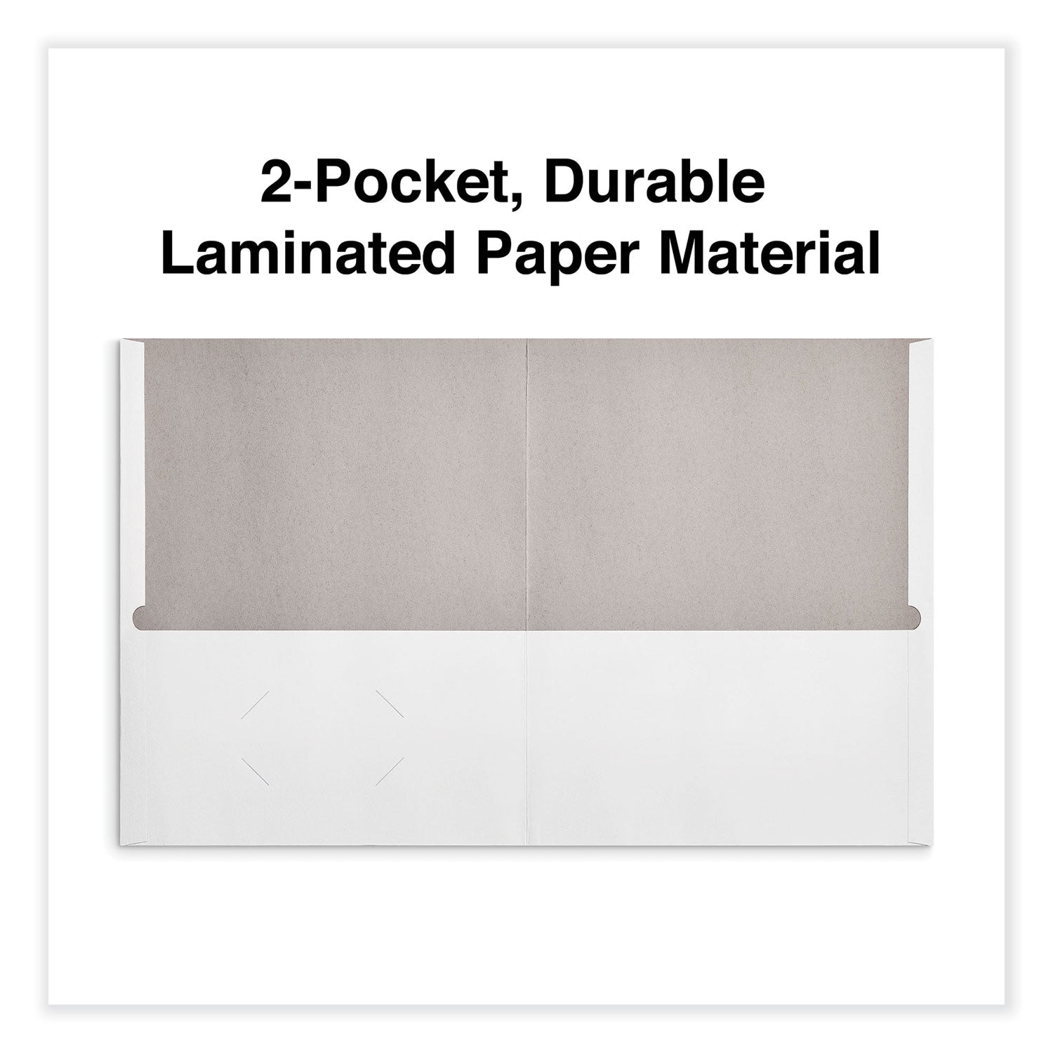 Two-Pocket Portfolio, Embossed Leather Grain Paper, 11 x 8.5, White, 25/Box - 