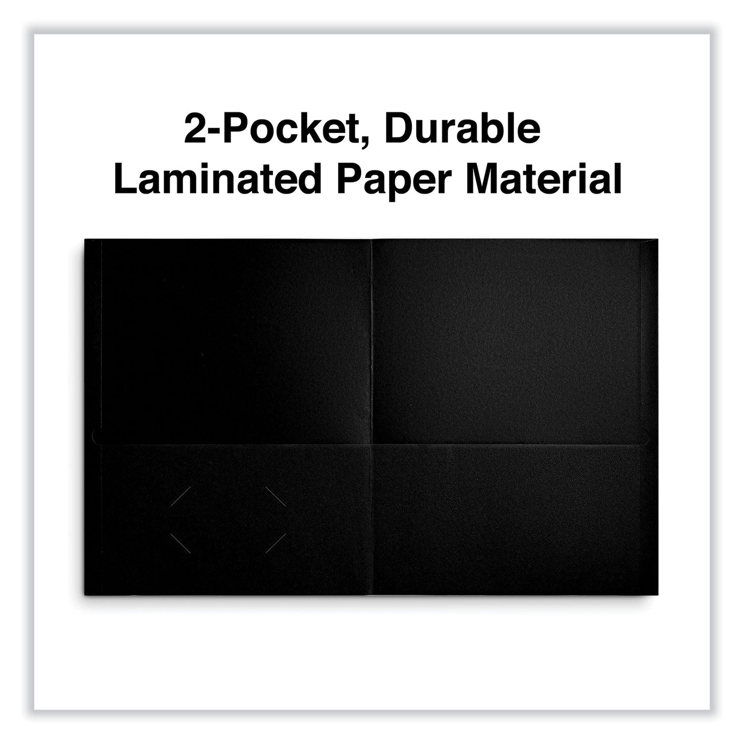 Two-Pocket Portfolio, Embossed Leather Grain Paper, 11 x 8.5, Black, 25/Box - 