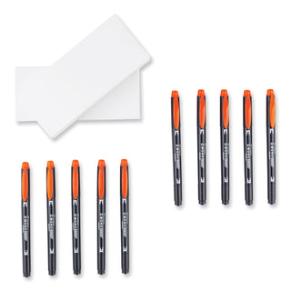 Edge Highlighters, Red Ink, Chisel/Bullet Tip, Red Barrel, 10/Box
