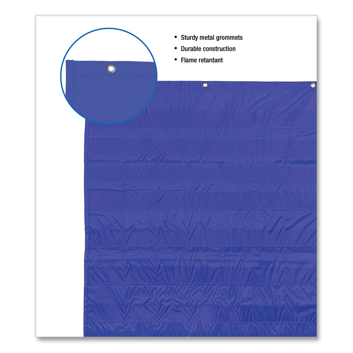 Complete Calendar and Weather Pocket Chart, 51 Pockets, 26 x 37.25, Blue