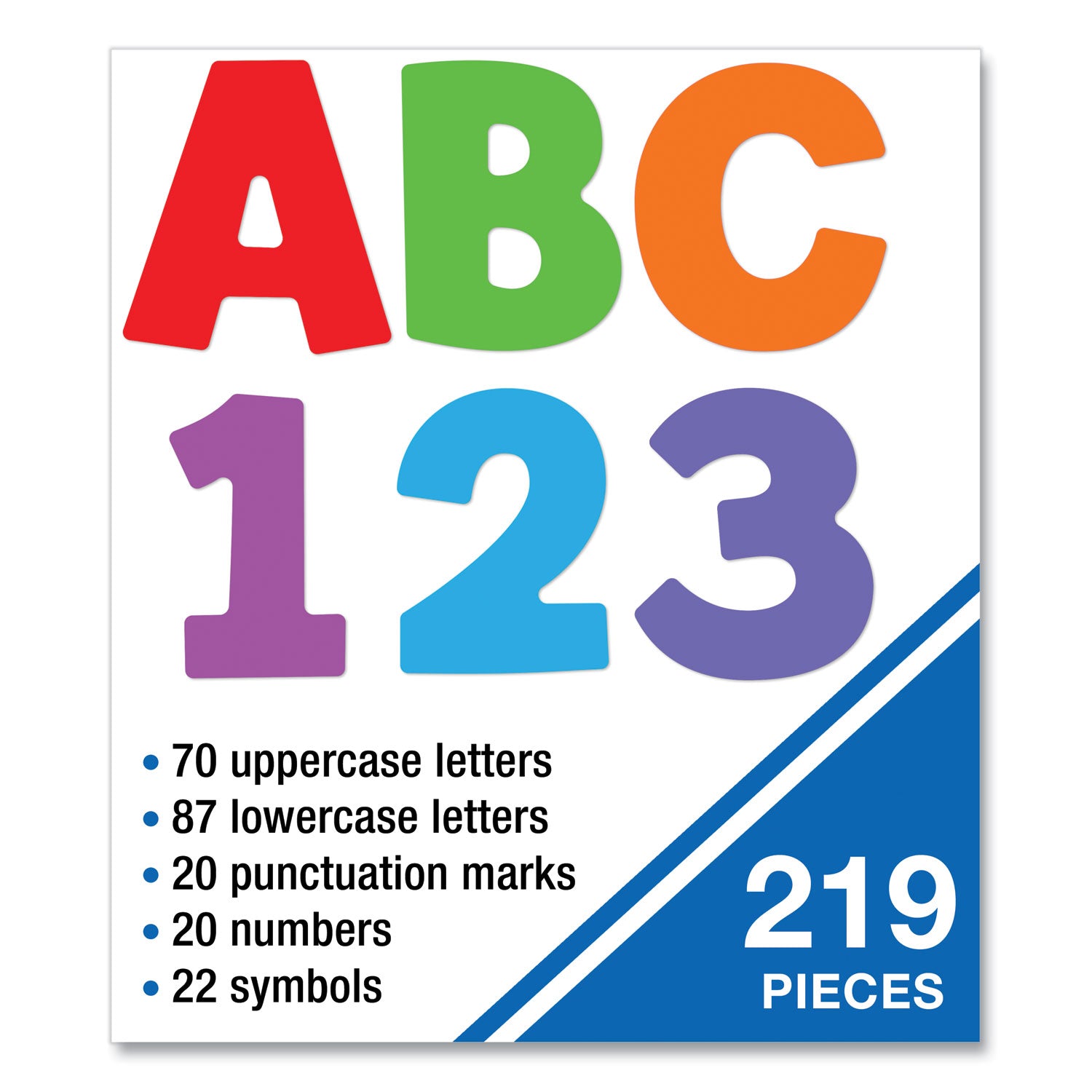 EZ Letter Combo Packs, Color Splash Assortment, 4"h, 219 Characters
