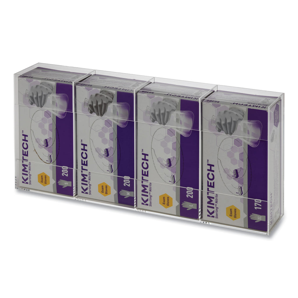 Quad Glove Dispenser, 10.5 x 4 x 21.25, Clear