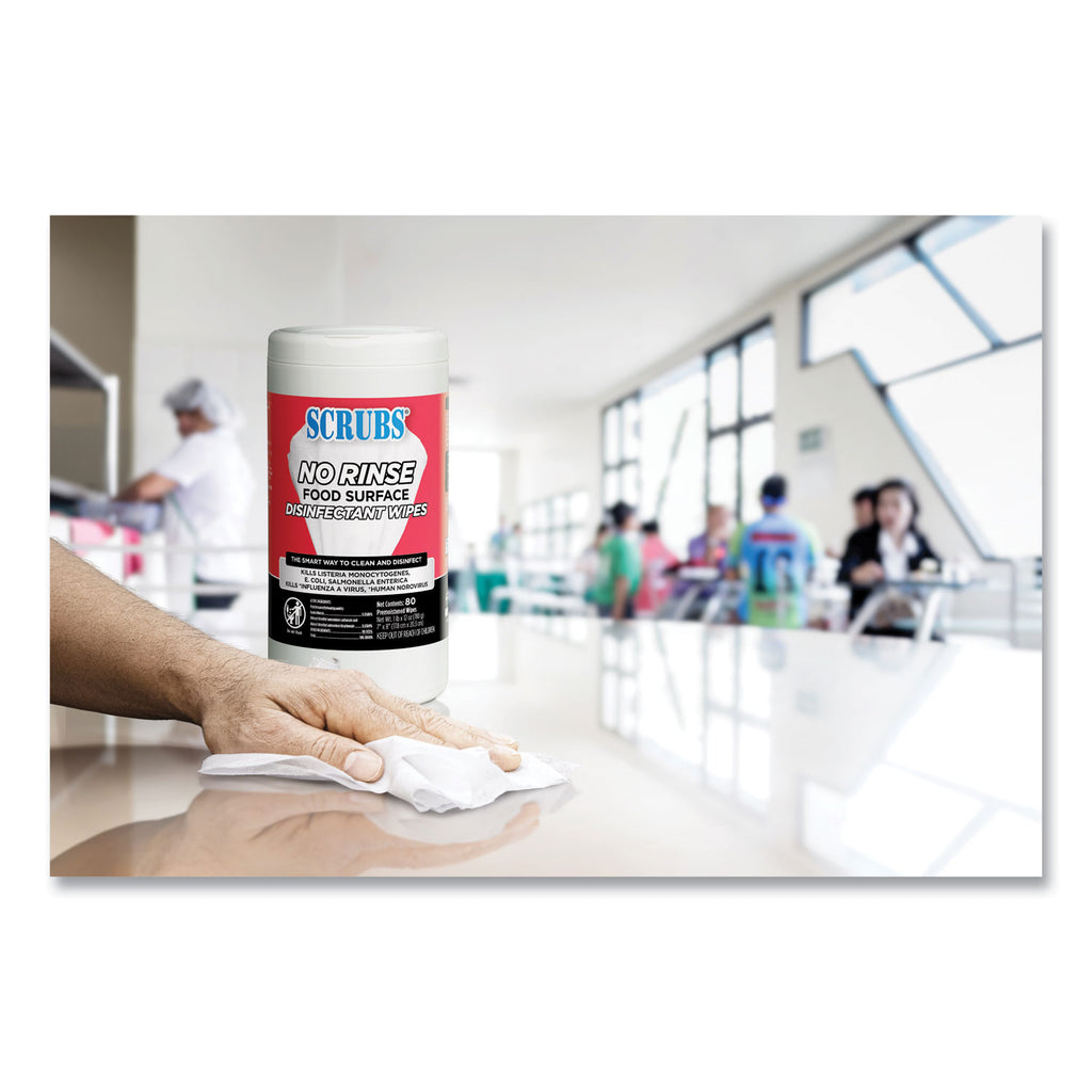no-rinse-food-surface-disinfectant-wipes-1-ply-7-x-8-unscented-white-80-canister-6-carton_itw97080 - 4