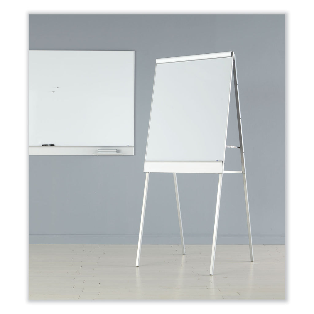 Polarity Height Adjustable Dry Erase Flipchart Easel, 30 x 20-31 x 50-74 Easel, 30 x 38 Board, White Surface, Silver Frame