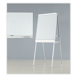 Polarity Height Adjustable Dry Erase Flipchart Easel, 30 x 20-31 x 50-74 Easel, 30 x 38 Board, White Surface, Silver Frame
