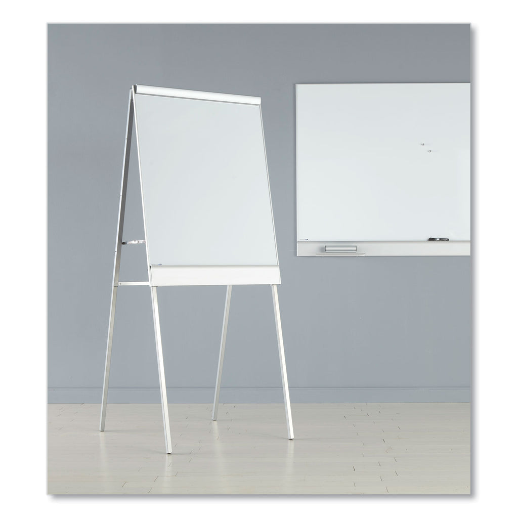 Polarity Height Adjustable Dry Erase Flipchart Easel, 30 x 20-31 x 50-74 Easel, 30 x 38 Board, White Surface, Silver Frame