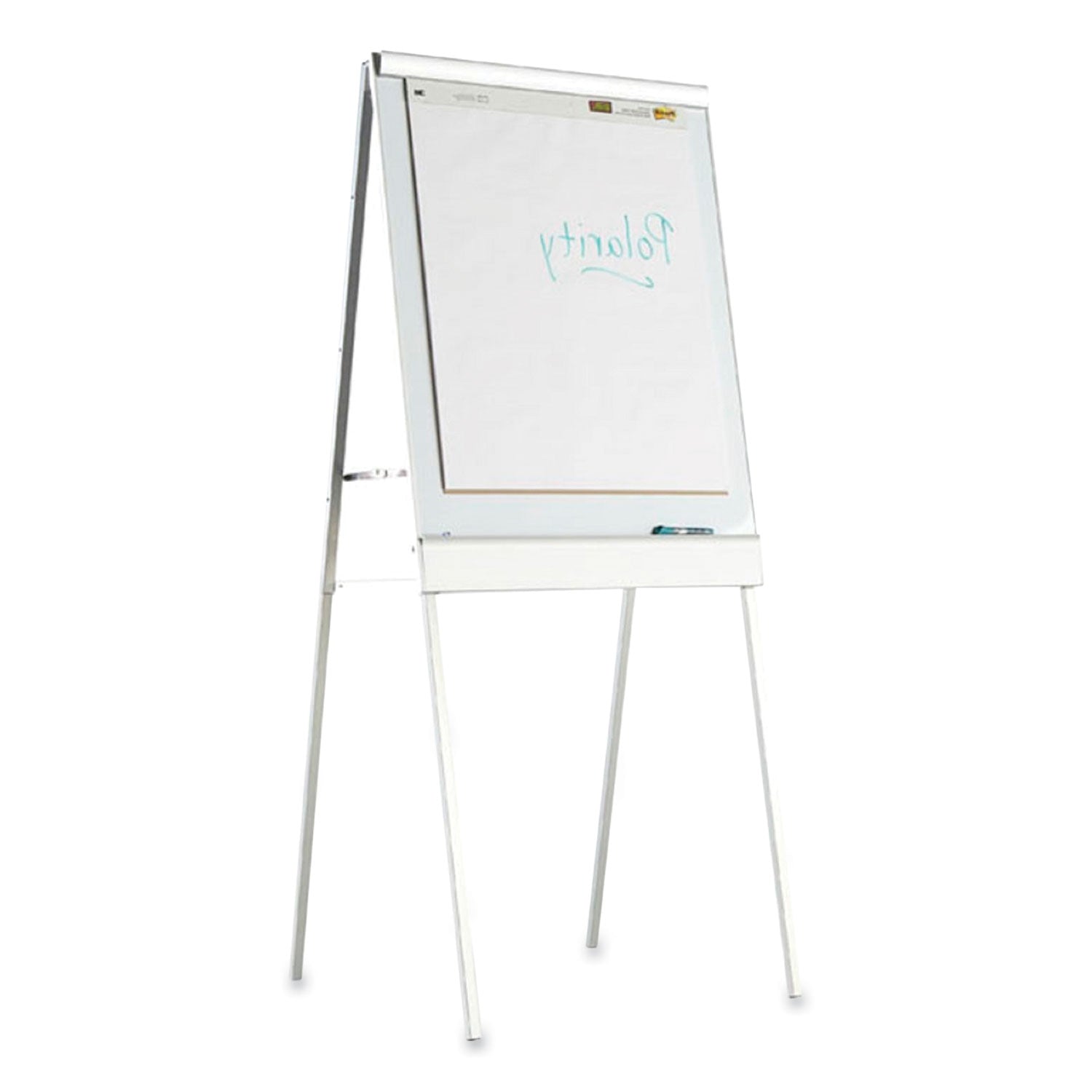 Polarity Height Adjustable Dry Erase Flipchart Easel, 30 x 20-31 x 50-74 Easel, 30 x 38 Board, White Surface, Silver Frame