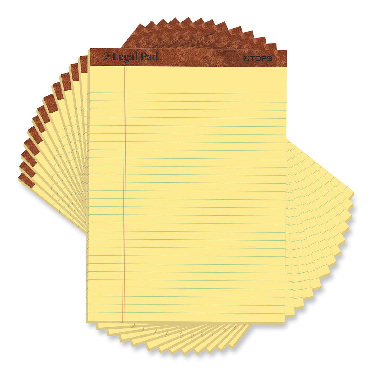 The Legal Pad" Ruled Perforated Pads, Wide/Legal Rule, 50 Canary-Yellow 8.5 x 11.75 Sheets, Dozen