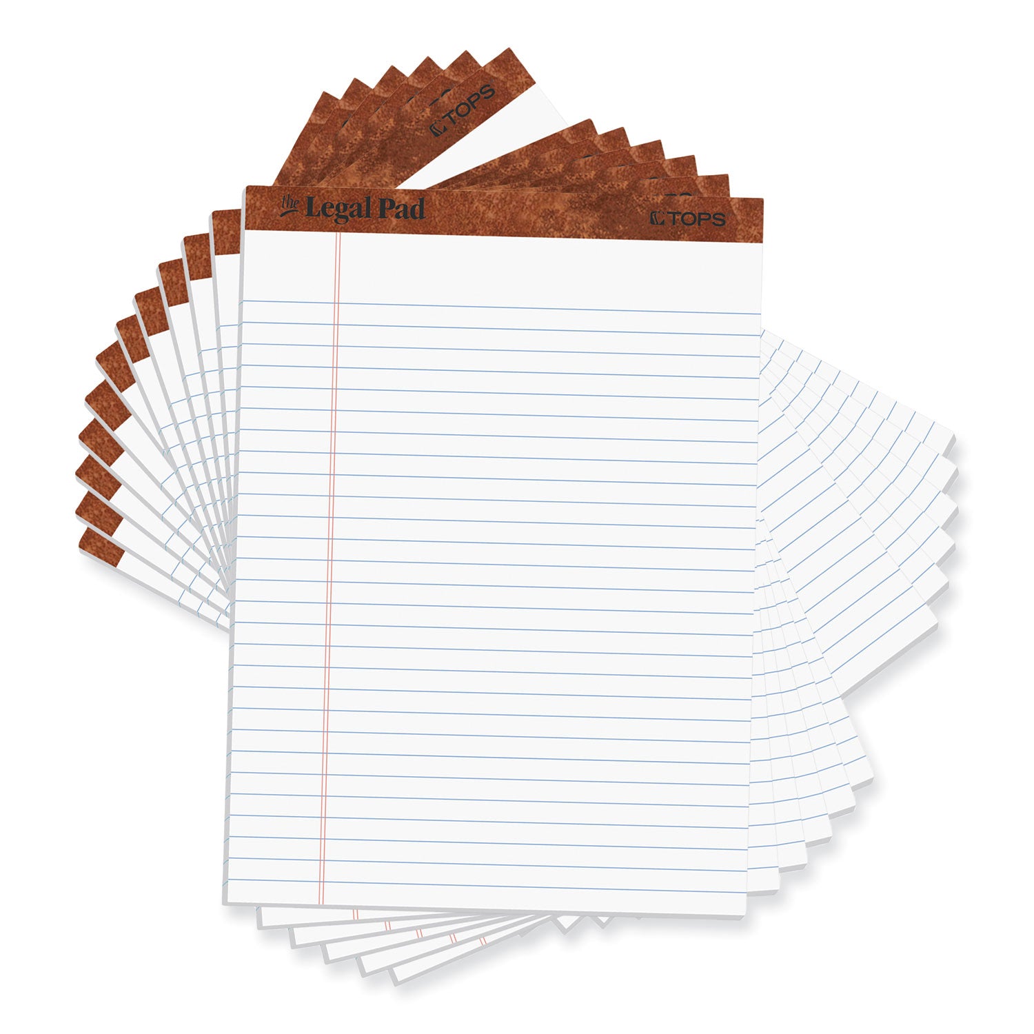The Legal Pad" Ruled Perforated Pads, Wide/Legal Rule, 50 White 8.5 x 11.75 Sheets, Dozen - 