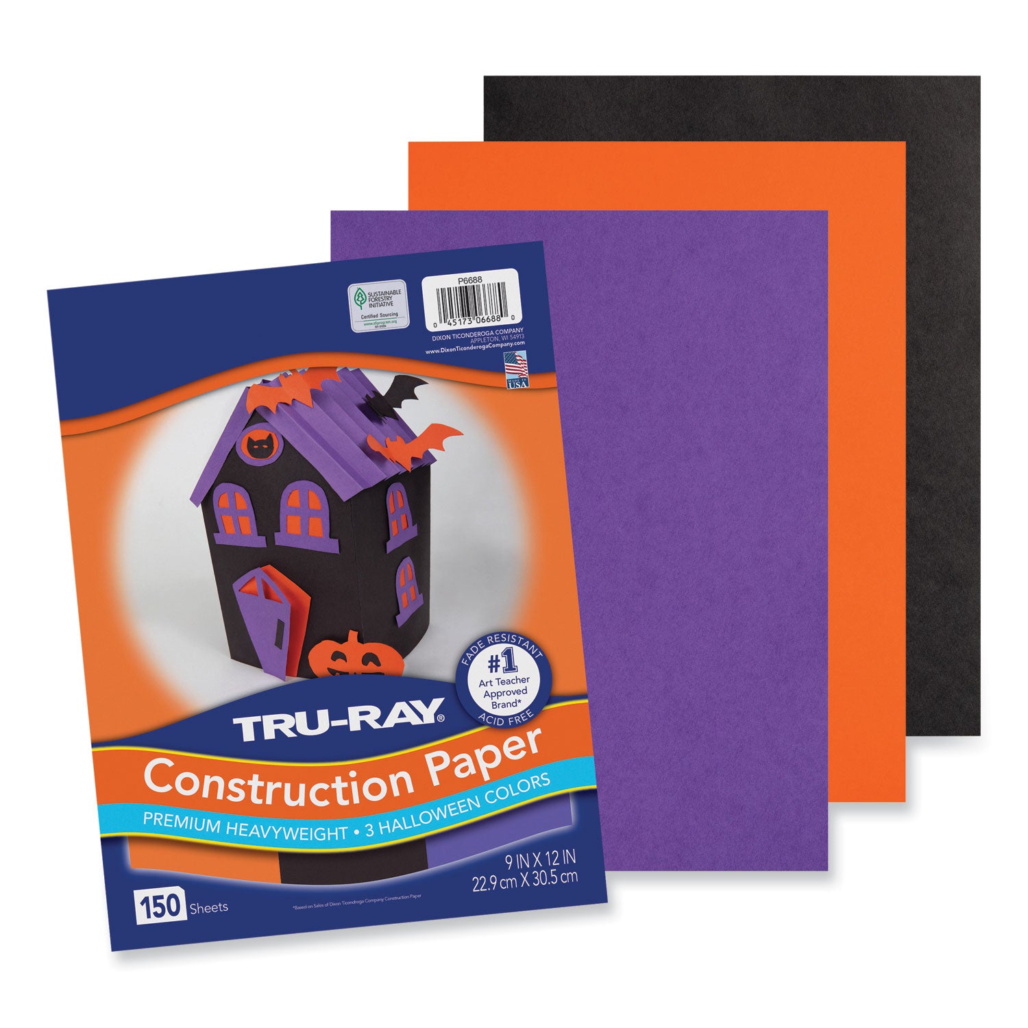 tru-ray-construction-paper-70-lb-text-weight-9-x-12-assorted-halloween-colors-150-pack_pacp6688 - 2