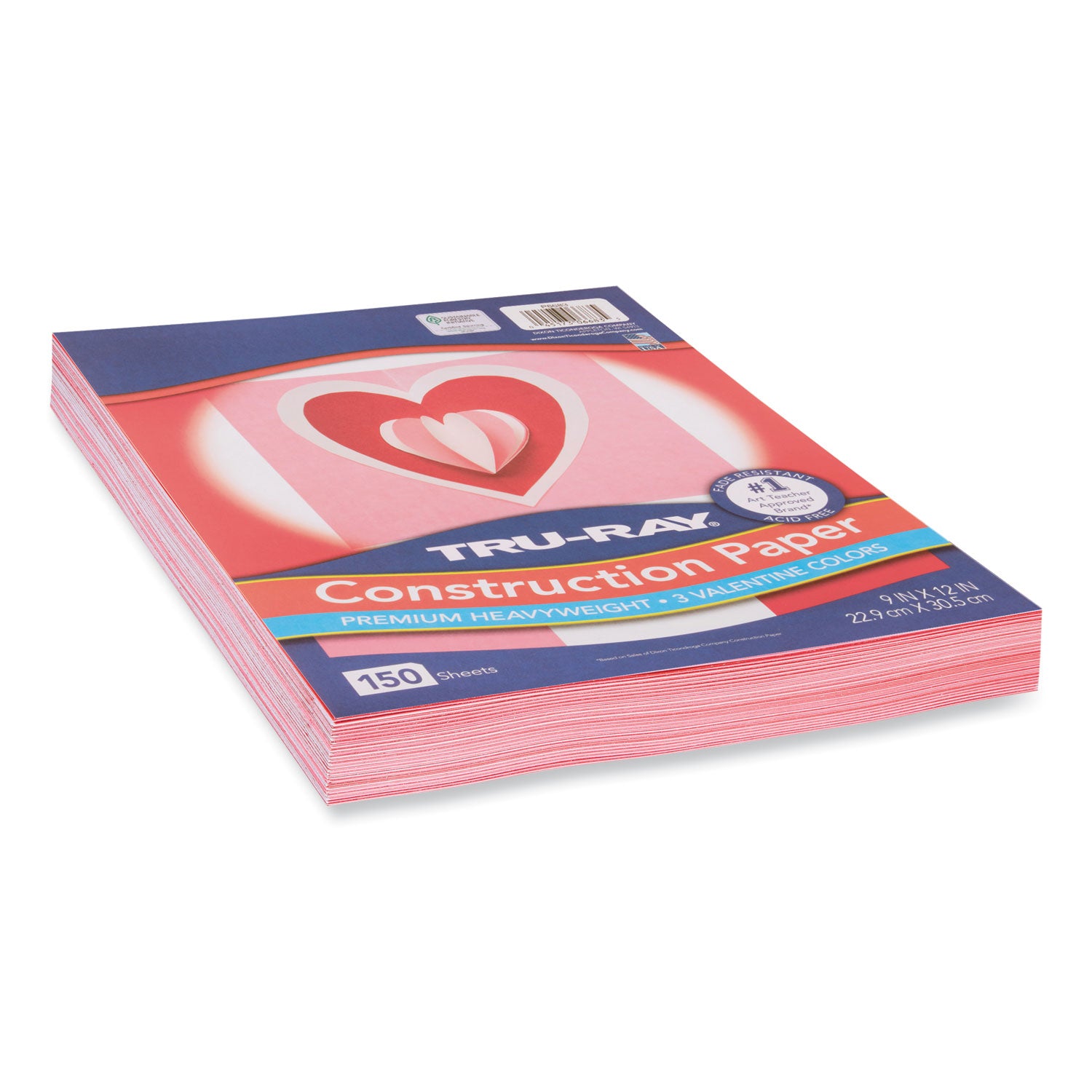 tru-ray-construction-paper-70-lb-text-weight-9-x-12-assorted-valentine-colors-150-pack_pacp6683 - 2
