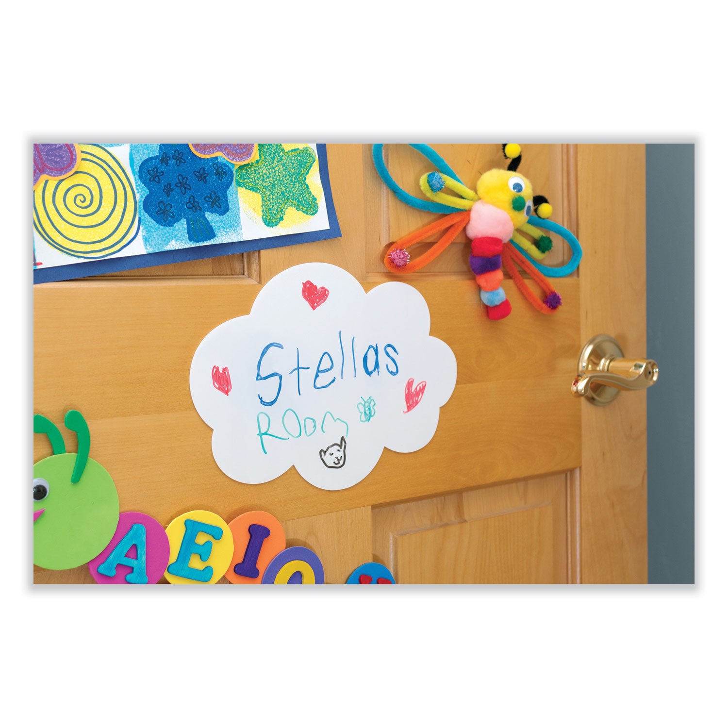 Self Stick Dry Erase Clouds, 7 x 10, White Surface, 10/Pack