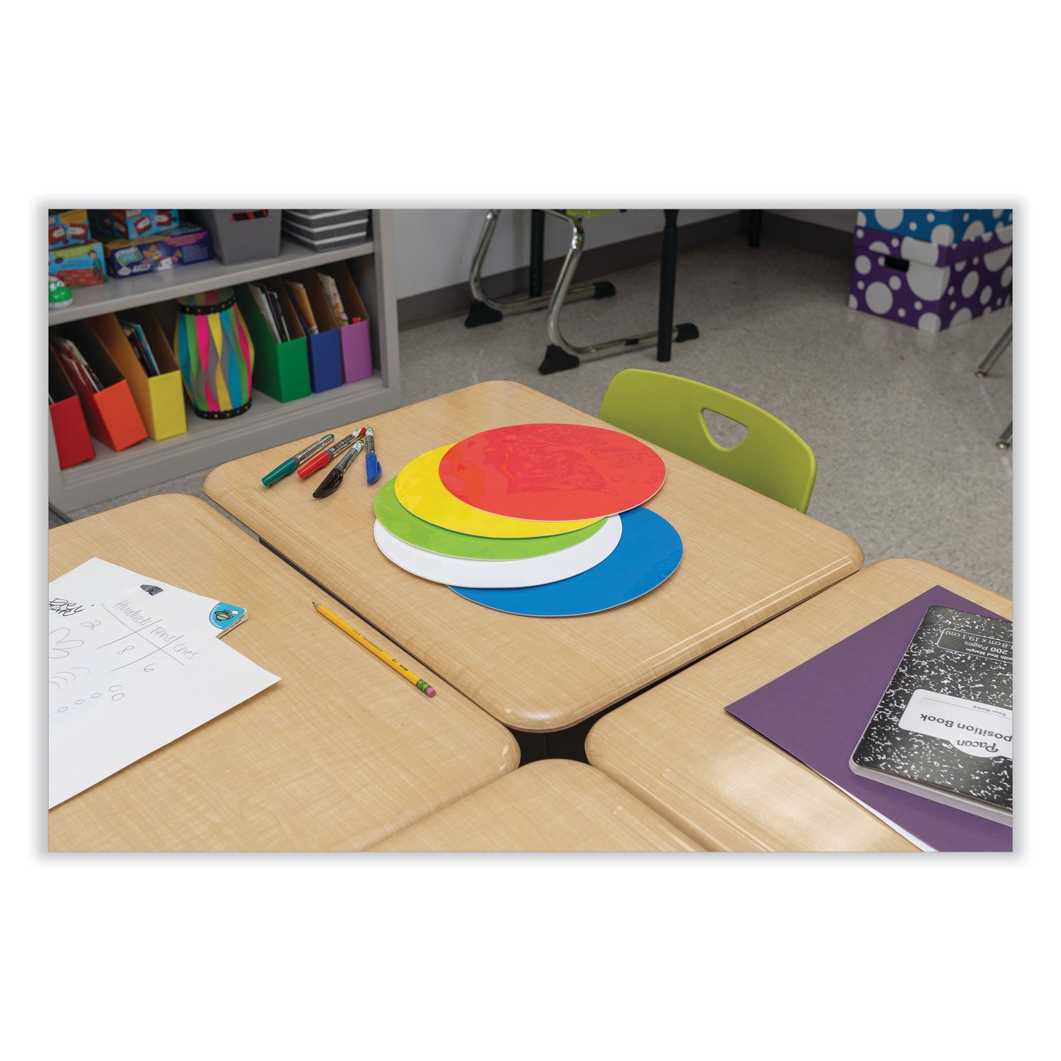 self-stick-dry-erase-circles-10-x-10-blue-green-red-white-yellow-surfaces-10-pack_pac9012 - 3