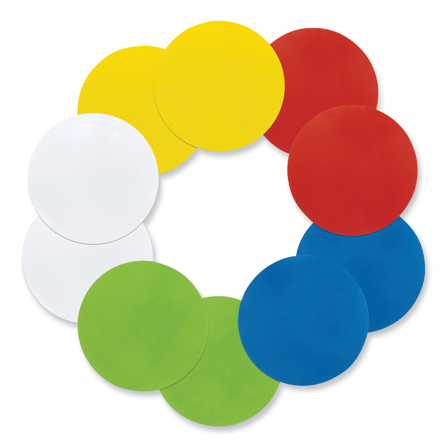 self-stick-dry-erase-circles-10-x-10-blue-green-red-white-yellow-surfaces-10-pack_pac9012 - 1