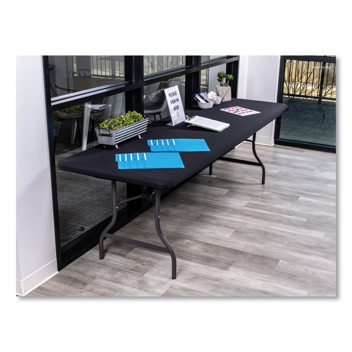 iGear Fabric Table Top Cap Cover, Polyester, 30 x 96, Black