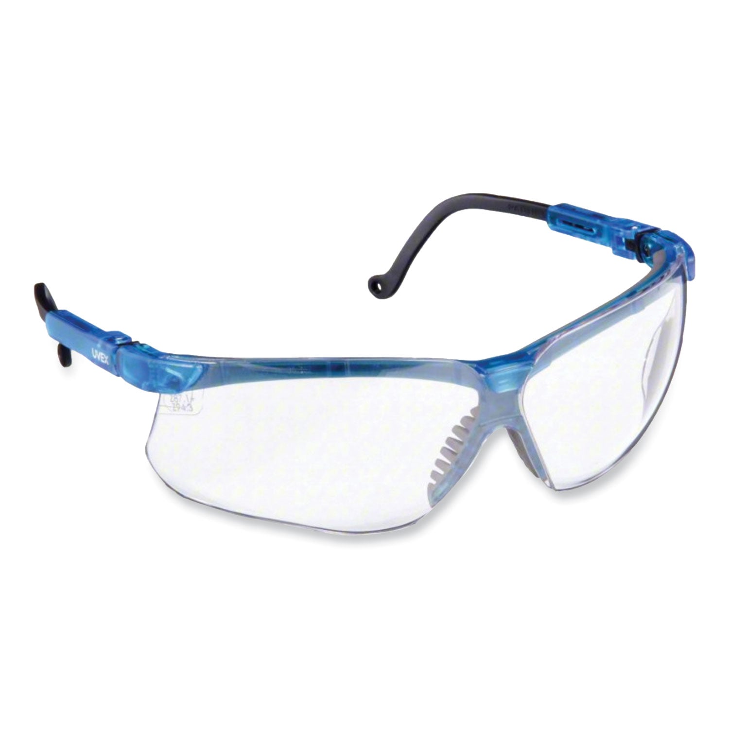 genesis-safety-eyewear-translucent-blue-black-frame-clear-lens_uvxs3240hs - 1