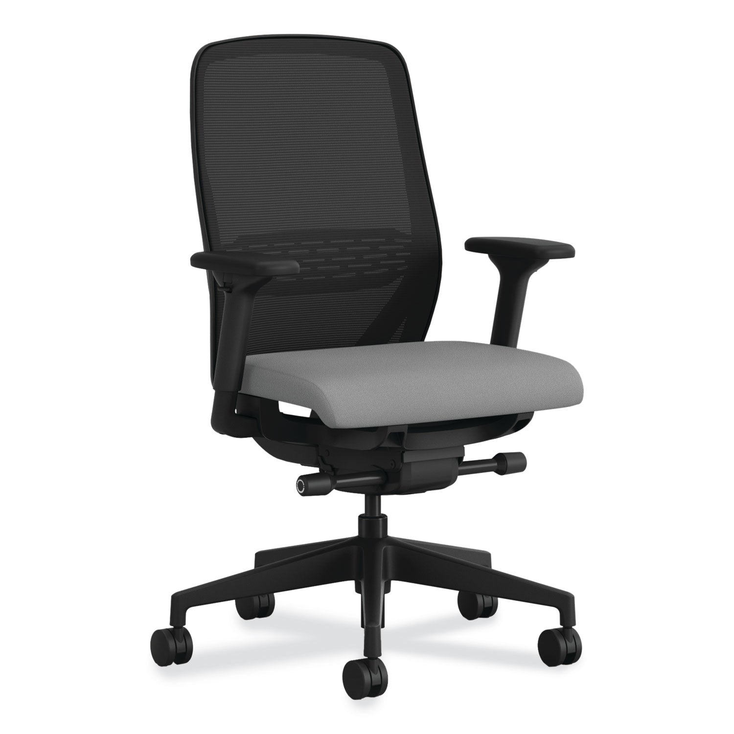 Nucleus Series Recharge Task Chair, 16.63 to 21.13 Seat Height, Frost Seat, Black Back, Black Base - 1