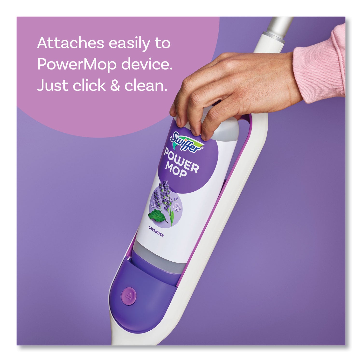 PowerMop Refill Cleaning Solution, Lavender Scent, 25.3 oz Refill Bottle, 6/Carton