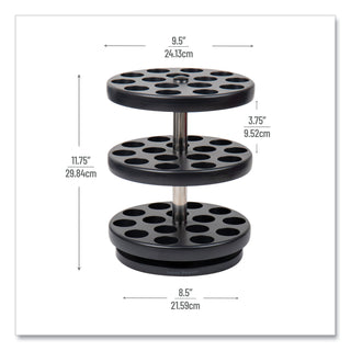 Anchor Collection 3-Tier Single Serve Pod Carousel Countertop Organizer, 9.5 x 9.5 x 11.75, Black