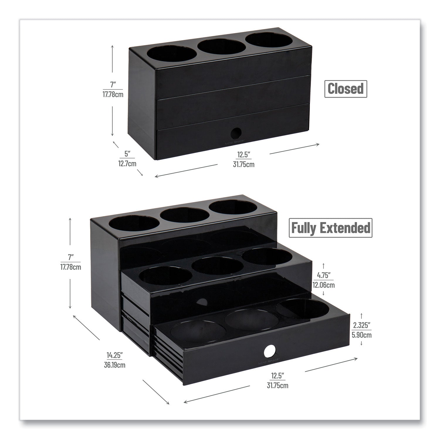 mind-reader-foundation-collection-9-compartment-nested-syrup-countertop-bottle-organizer-125-x-5-x-7-black_emssyruph9blk - 2