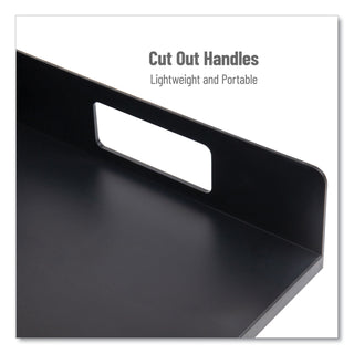 Network Collection Utensil, Napkin and Plate Countertop Organizer, 15.2 x 11.5 x 4.45, Plastic, Black
