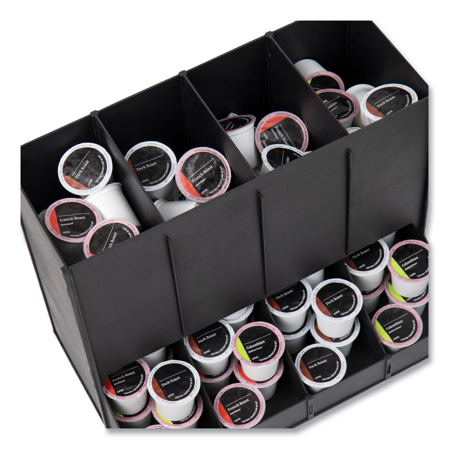 anchor-collection-4-compartment-single-serve-pod-countertop-dispenser-1425-x-9-x-1215-black_emscpodbkblk - 4