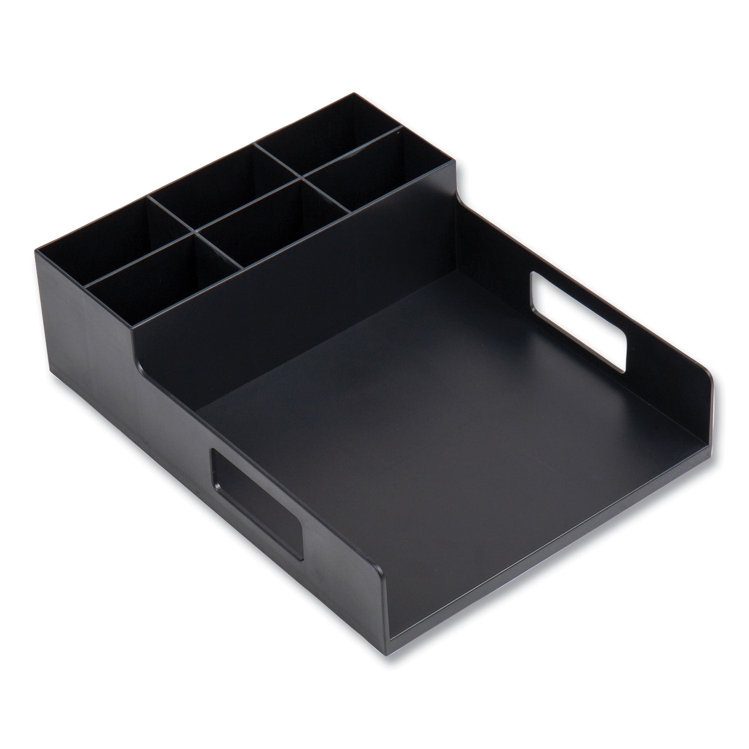 network-collection-utensil-napkin-and-plate-countertop-organizer-152-x-115-x-445-plastic-black_emspsnaputblk - 1