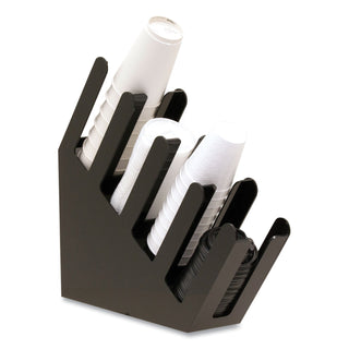 foundation-collection-4-compartment-graduated-countertop-coffee-cup-dispenser-4-x-18-x-16-black_ems4acupholdblk - 4
