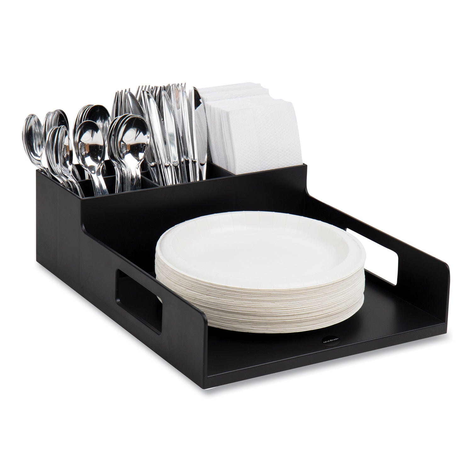 network-collection-utensil-napkin-and-plate-countertop-organizer-152-x-115-x-445-plastic-black_emspsnaputblk - 4