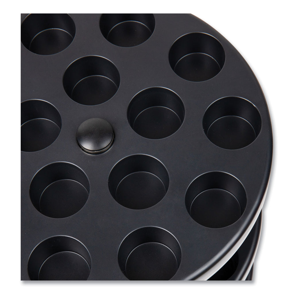 Anchor Collection 3-Tier Single Serve Pod Carousel Countertop Organizer, 9.5 x 9.5 x 11.75, Black