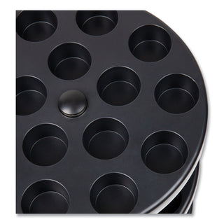 Anchor Collection 3-Tier Single Serve Pod Carousel Countertop Organizer, 9.5 x 9.5 x 11.75, Black