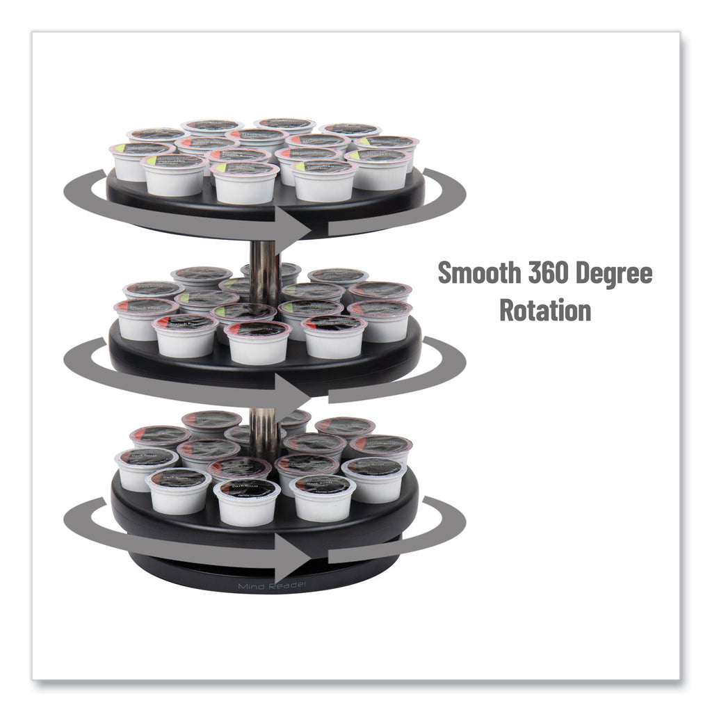 Anchor Collection 3-Tier Single Serve Pod Carousel Countertop Organizer, 9.5 x 9.5 x 11.75, Black