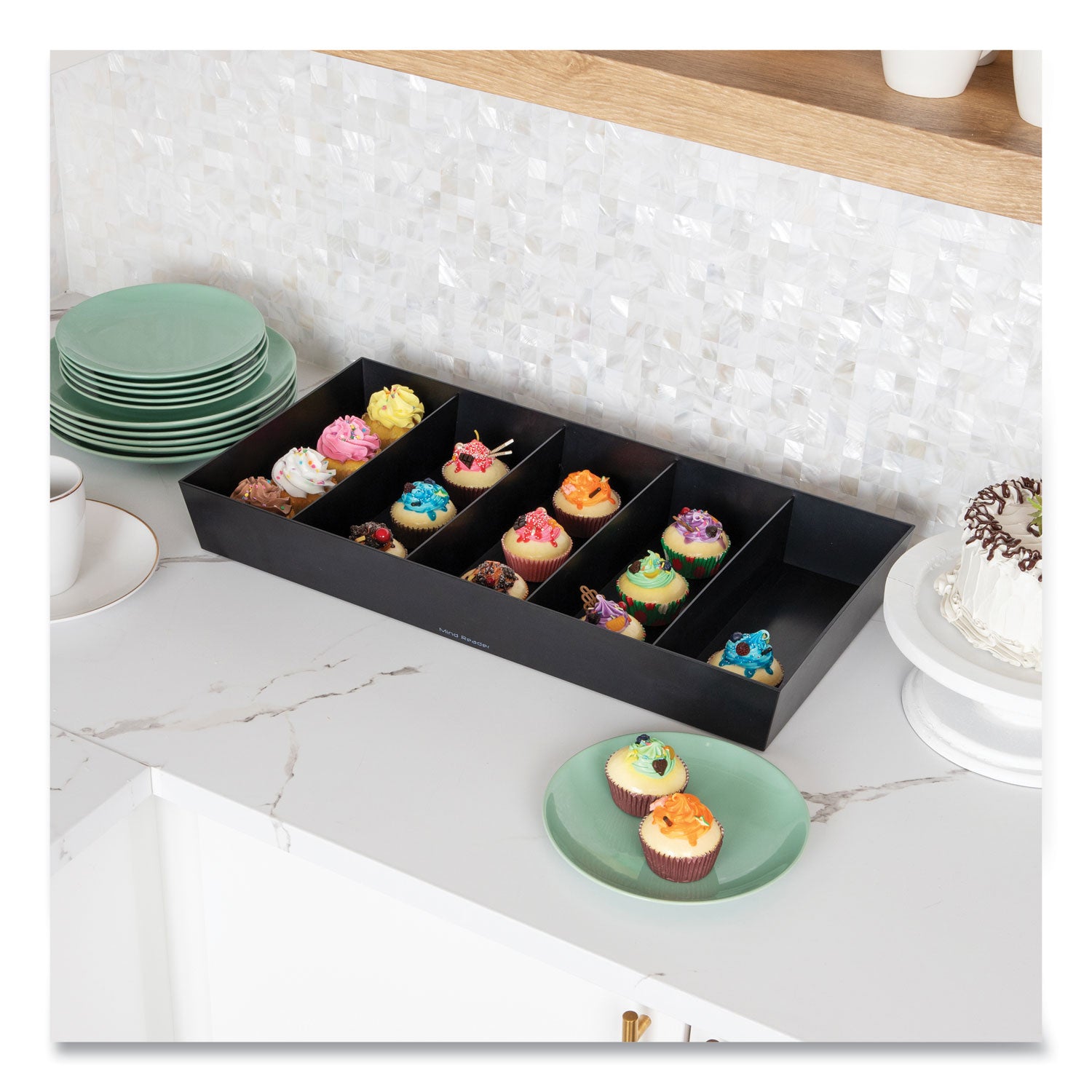 Anchor Collection 5-Compartment Snack Organizer, 12 x 24 x 3.25, Black