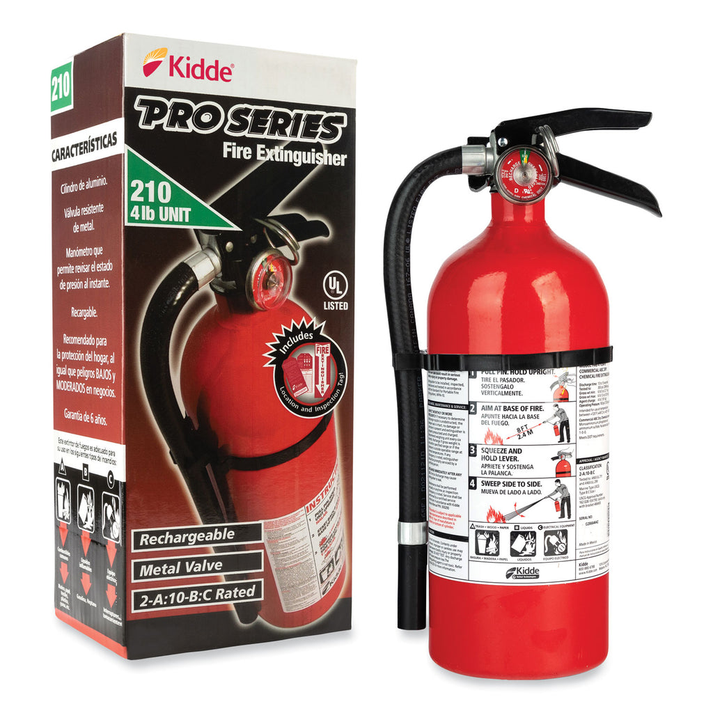 Pro 210 Fire Extinguisher, 2-A, 10-B:C, 4 lb - 