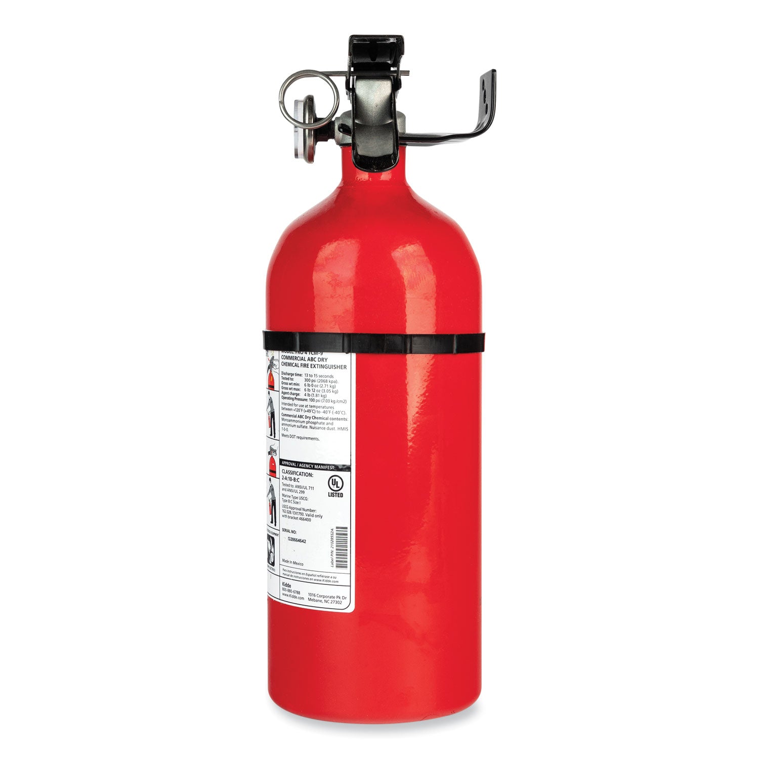 Pro 210 Fire Extinguisher, 2-A, 10-B:C, 4 lb - 