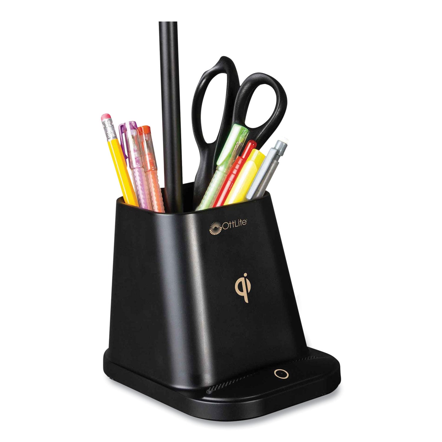 Wellness Series Merge LED Desk Lamp with Wireless Charging, 18.25" High, Black, Ships in 4-6 Business Days