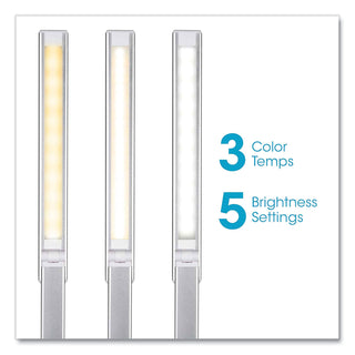 Wellness Series Entice LED Desk Lamp with Wireless Charging, Silver Arm, 11" to 22" High, White, Ships in 4-6 Business Days
