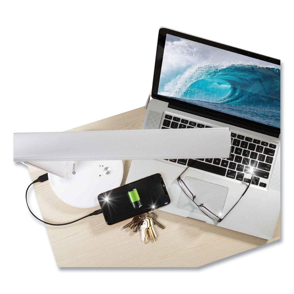 Wellness Series Sanitizing Emerge LED Desk Lamp, 23" High, White, Ships in 4-6 Business Days