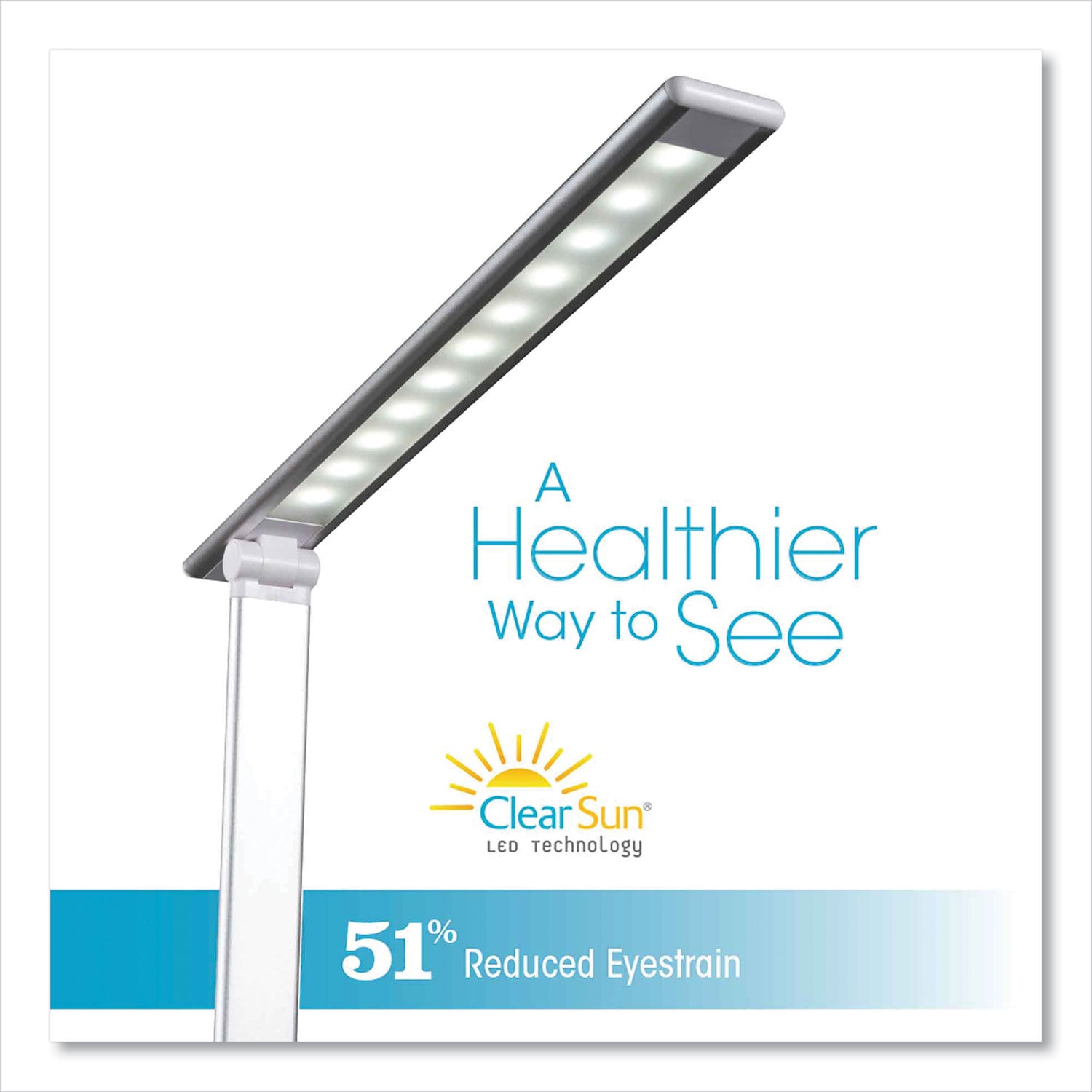 Wellness Series Entice LED Desk Lamp with Wireless Charging, Silver Arm, 11" to 22" High, White, Ships in 4-6 Business Days