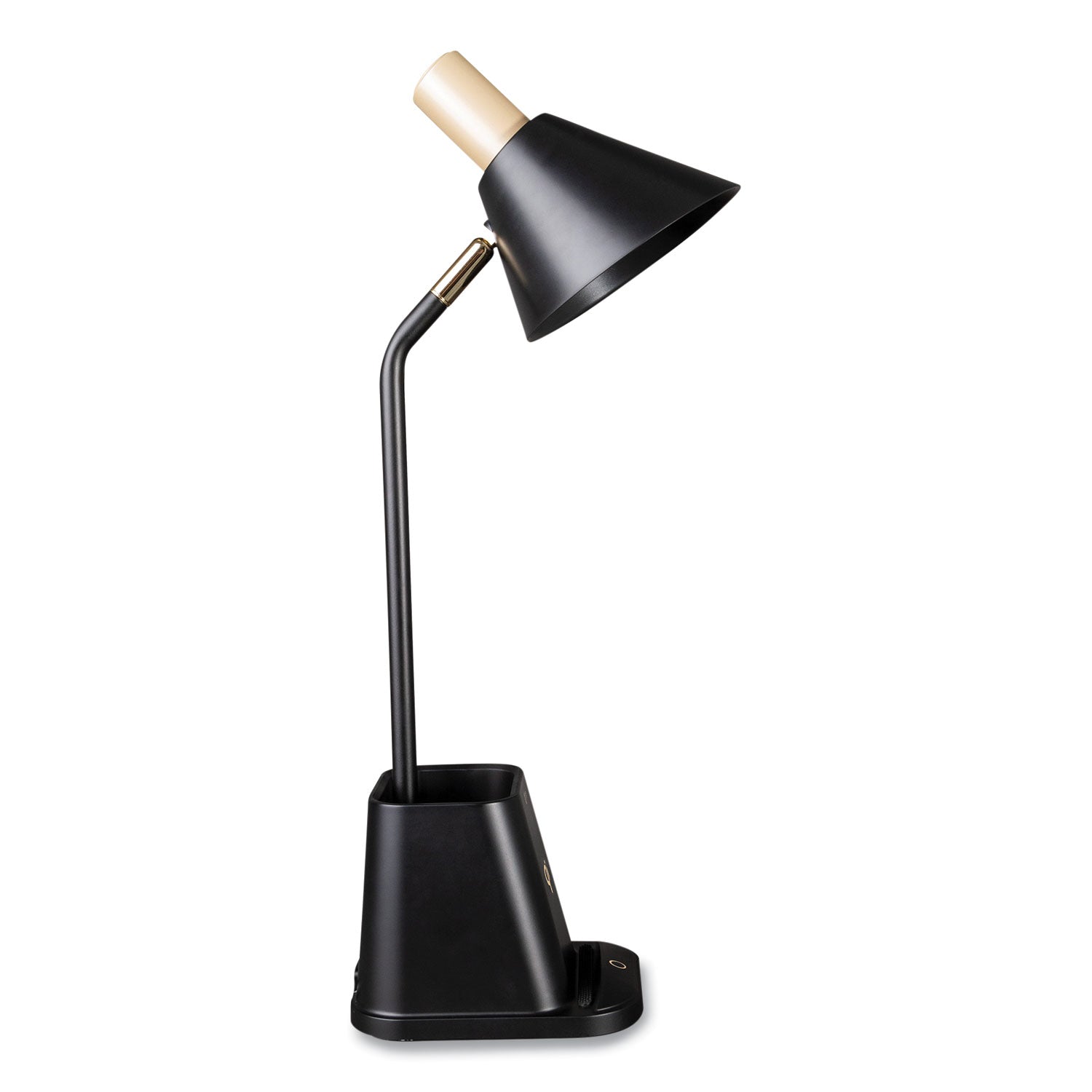 Wellness Series Merge LED Desk Lamp with Wireless Charging, 18.25" High, Black, Ships in 4-6 Business Days